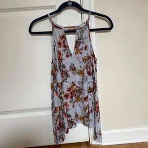 Off the shoulder long sleeve floral top